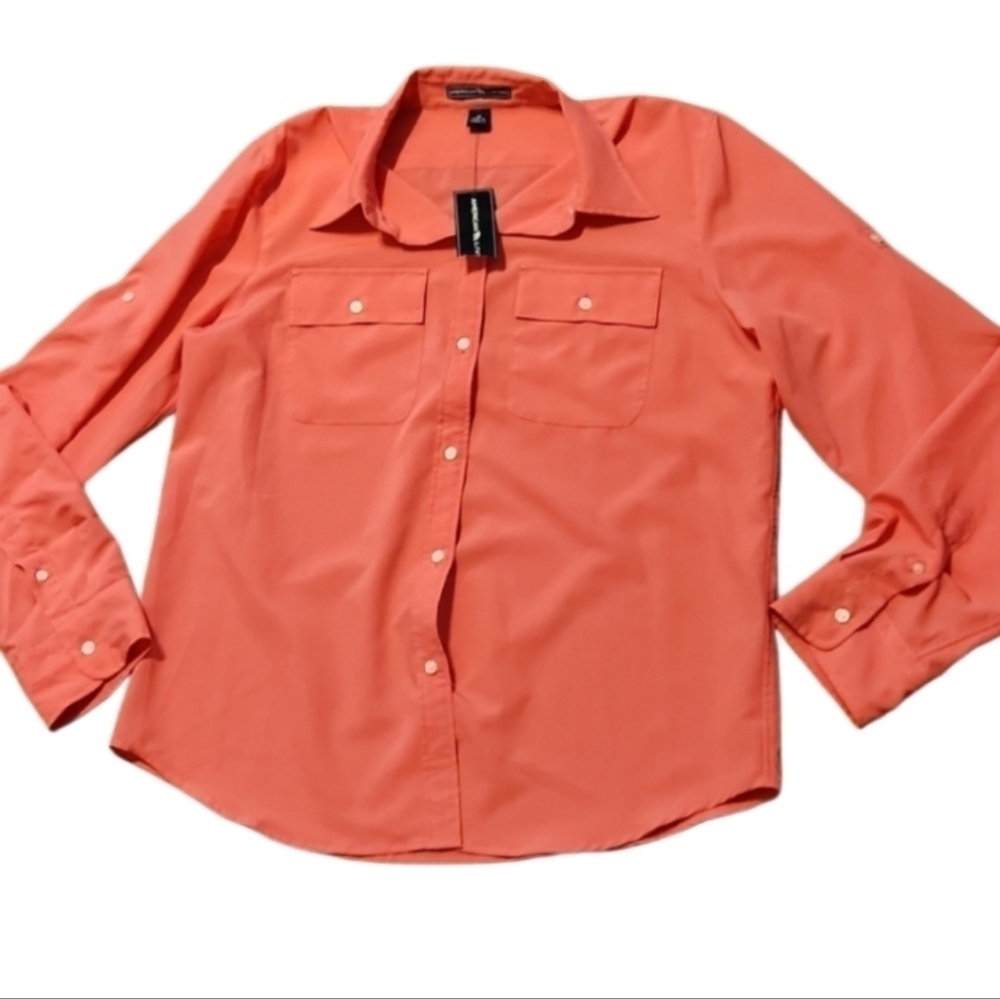 American Living Blouse Size M Coral Pink New
